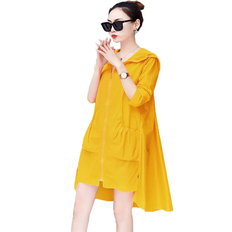Фото Женский плащ летняя Солнцезащитная одежда новинка 2021 корейское Длинное