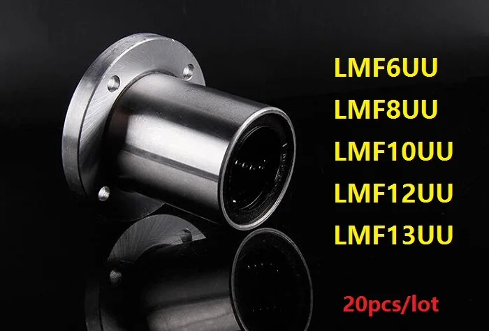 20 шт./лот LMF6UU LMF8UU LMF10UU LMF12UU LMF13UU фланец круглые линейные подшипники втулка для CNC