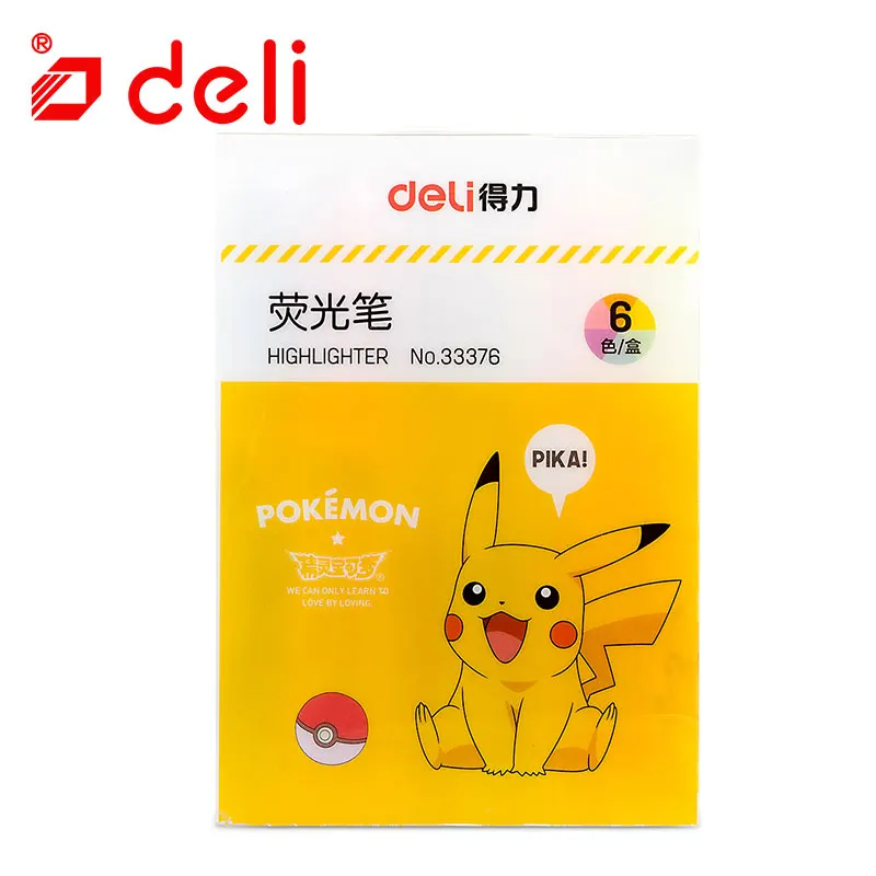 Deli Pokemon маркер цветная ручка граффити ручка серия Пикачу 6 разноцветных ручек креативные офисные и школьные принадлежности