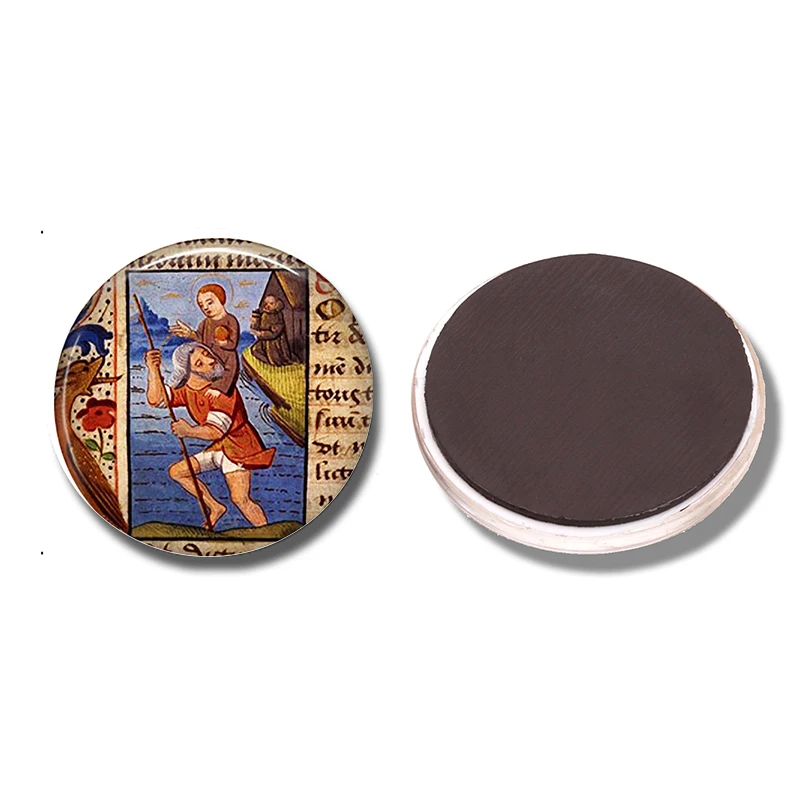 St Christopher 30 мм магнит на холодильник St Christopher и Baby Jesus стеклянная кабошон наклейка на холодильник Patron святая путешественница