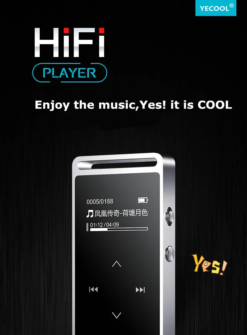 Yescool X3 металлический спортивный MP3-плеер Портативное аудио 8 Гб со встроенным динамиком fm-радио TF сенсорный экран HIFI loseless музыкальный плеер