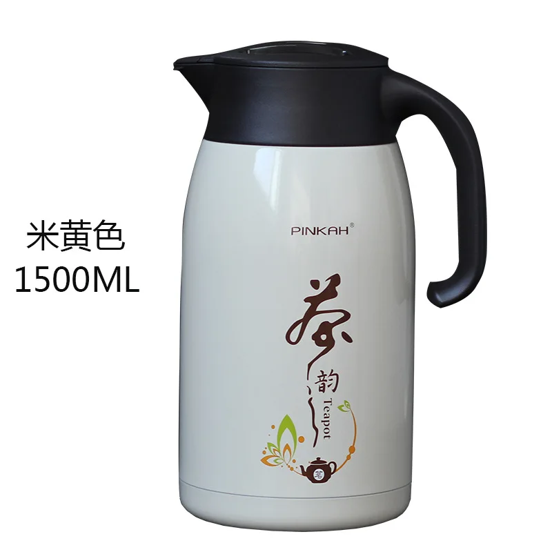 White 1.5L Горячая Распродажа, домашний термо-кувшин, 1л/1.5л, бизнес тепловой чайник, офисный кофе, чай с вакуумной изоляцией, термосы для путешествий - Цвет: White 1.5L