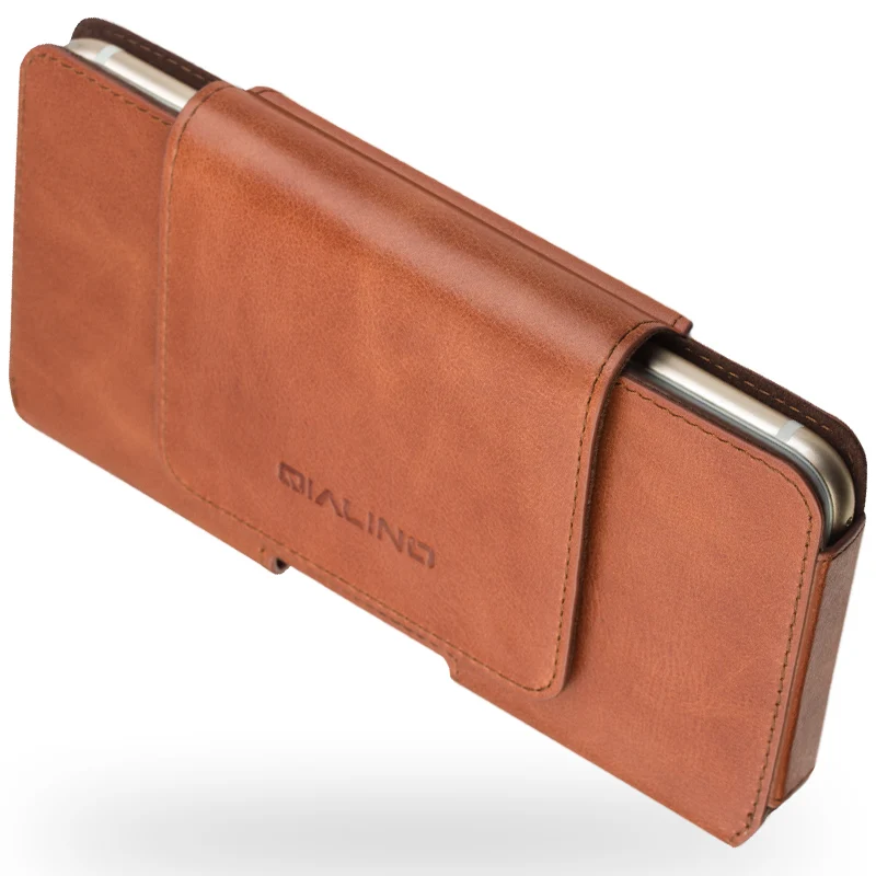 Чехол сумка QIALINO деловой Карманный чехол из натуральной кожи для iphone 7 plus простой