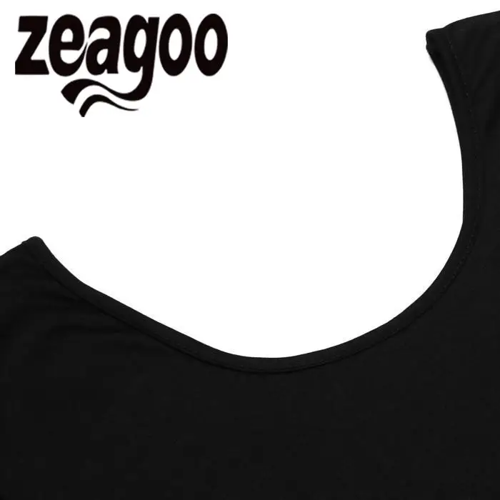 Zeagoo рукавом Повседневное О-образным вырезом с коротким Для женщин Сплошной