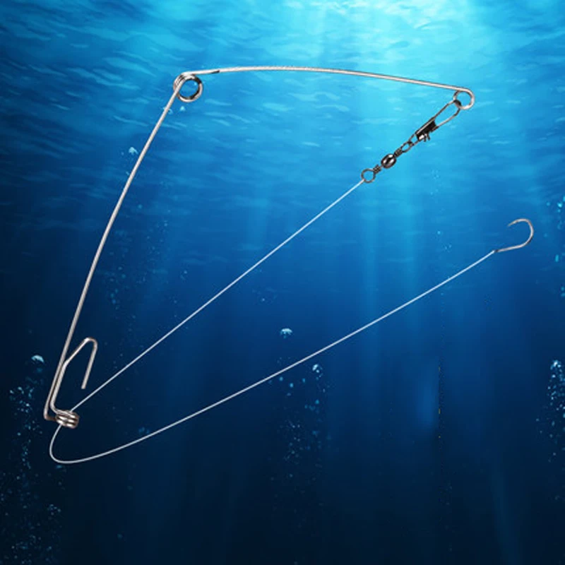 5Pcs/lot Automatic Fishing Spring Hook Stainless Steel Lazy Artifact Universal Full Speed All The Water Fishing Supplies 2019new