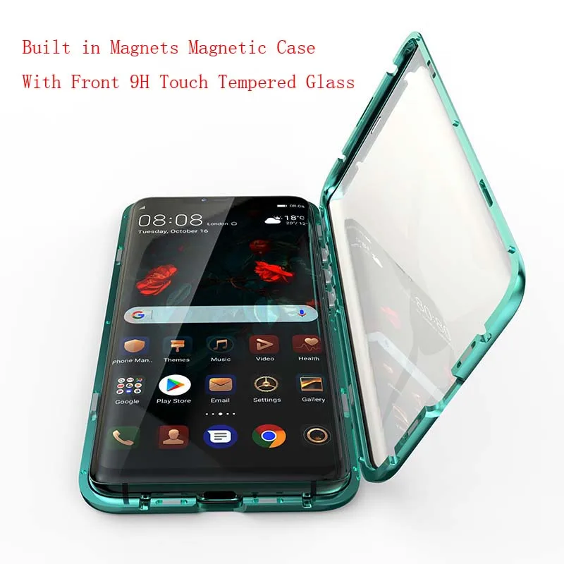 Роскошный Алюминиевый металлический магнитный чехол для Huawei Mate20 Mate20Pro 360