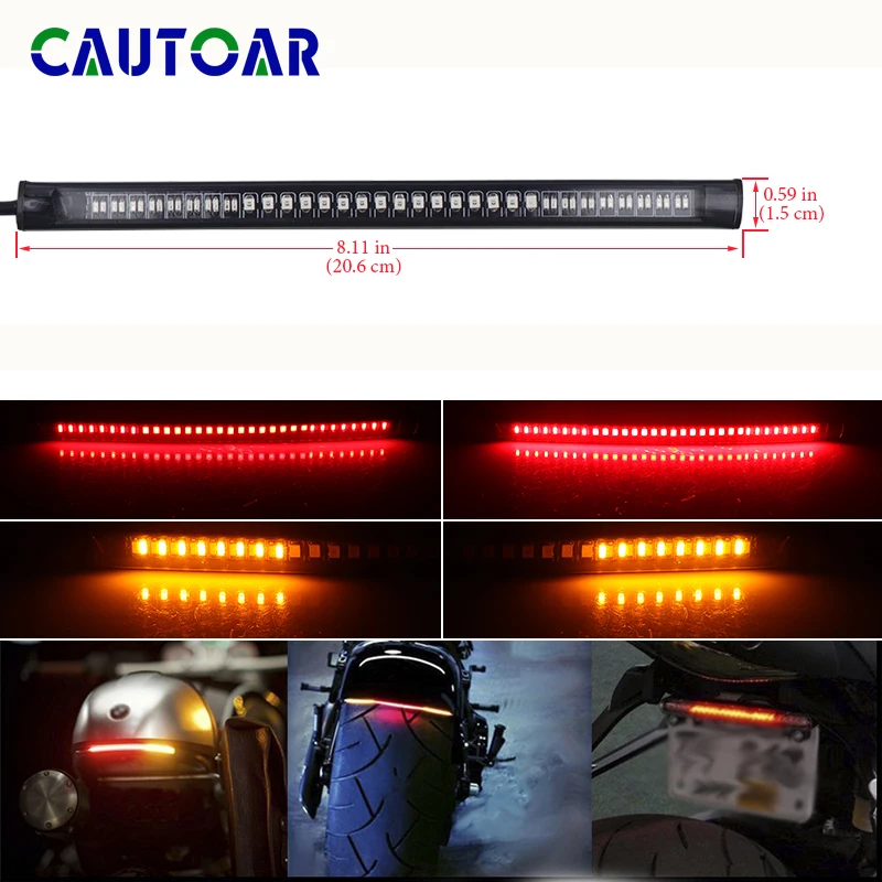Гибкий светодиодный стоп сигнал для мотоцикла указатель поворота лампа