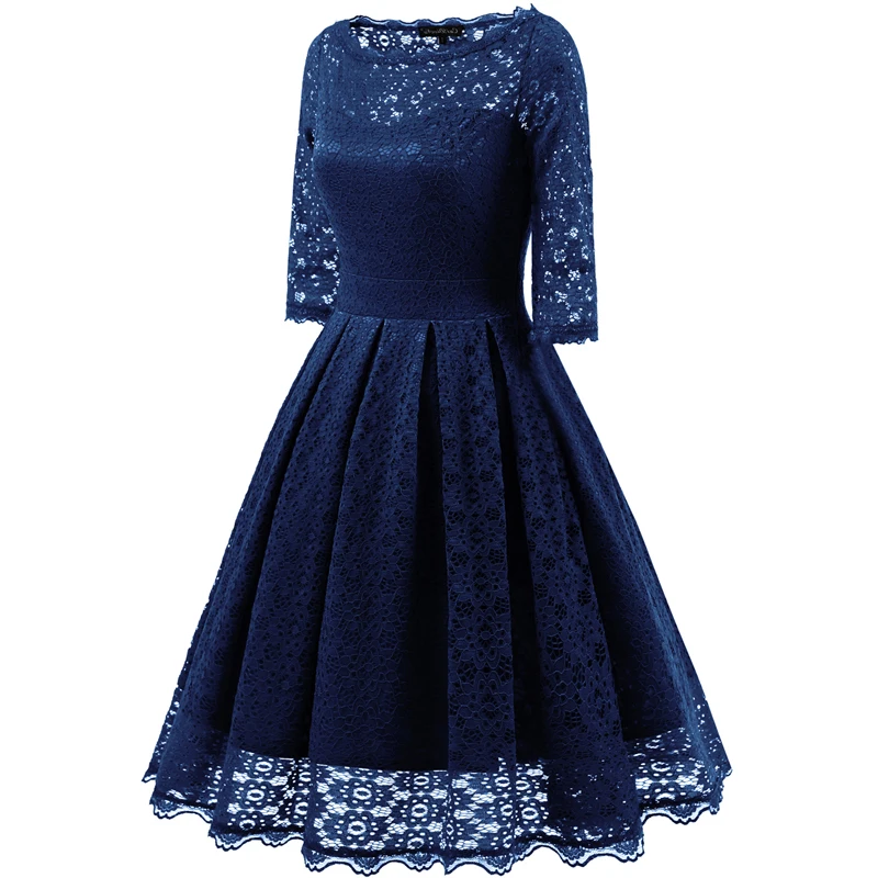 Summer Swing Lace Dress Elegant Retro Robe Sexy Evening Party Dresses Women Clothing Tunic Vintage Rockabilly Z3D434 | Женская одежда