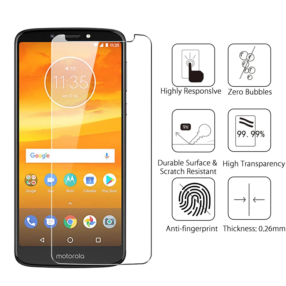 For Moto E5 Plus Play Tempered Glass Screen Protector Protective Film Guard for Motorola Anti Explosion Anti-shatter | Мобильные