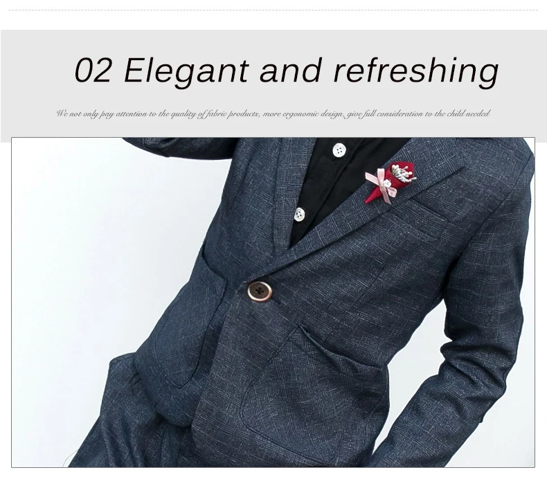 Costume Cotton Baby Boys Blazers Suits New Single Breasted Jacket Pant 2pcs Suit Boy Formal Wedding Wear Children Clothing