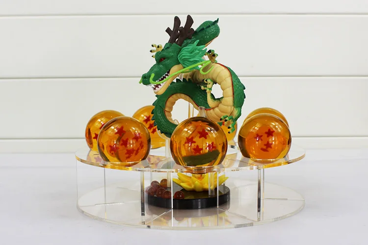 Dragon Ball Z фигурки зеленый Shenron Shenlong ПВХ Фигурки игрушки с Dragon Ball Z хрустальные шары 7 шт.+ полка отличный подарок