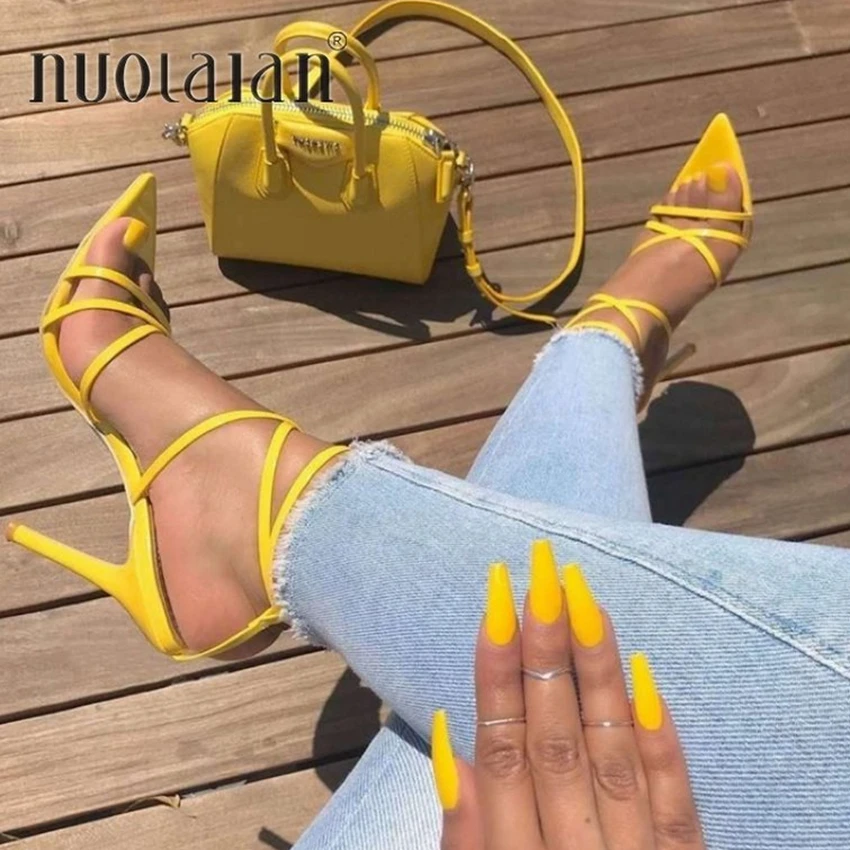 

10.5CM High Heels Womens Summer Gladiator Pump Shoes Woman High Heel Shoe Ladies Leather Peep Toe Pumps Women Sandal Shoes