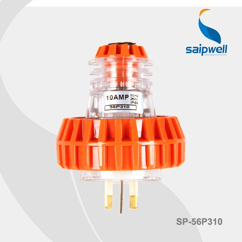 Высококачественные промышленные разъемы для пробок IP66 250 В 10 А 3P Saip/Saipwell (SP
