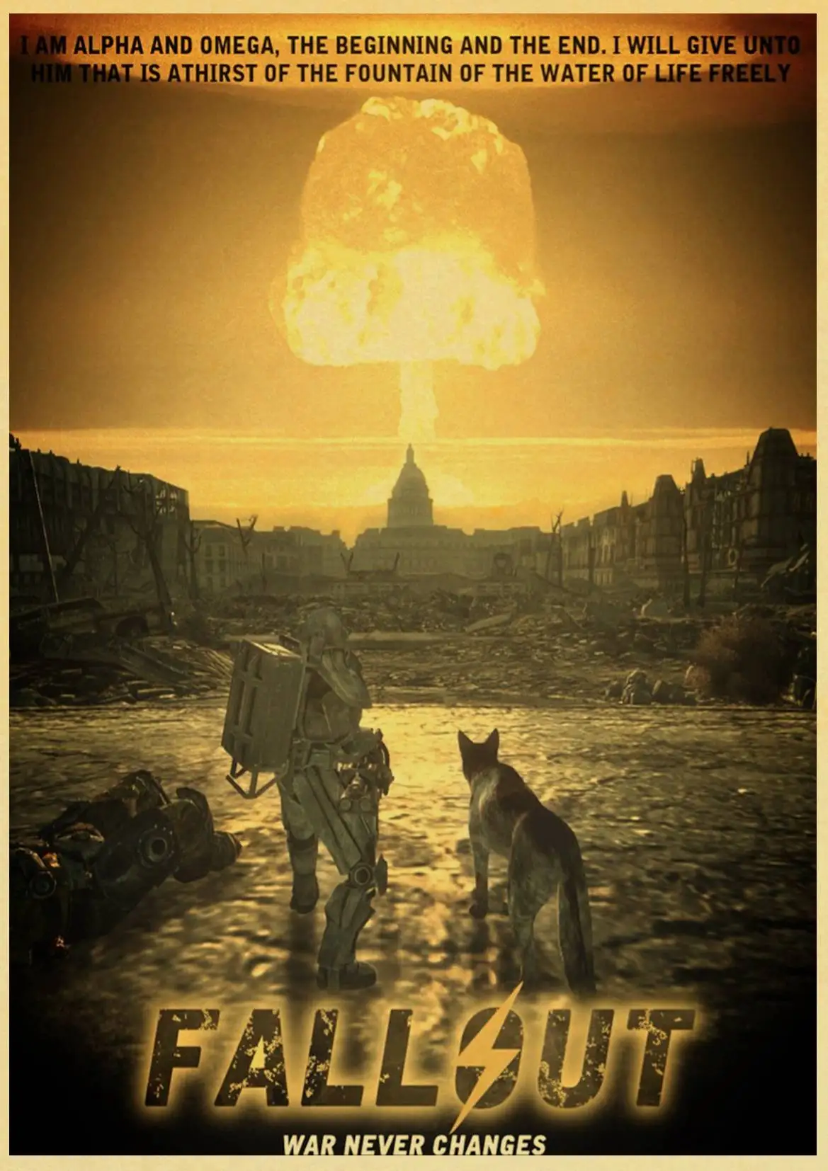 D128 Fallout 2 3 4 игровой плакат винтажный крафт-бумага плакат настенная живопись наклейки на стену для гостиной/детской комнаты домашний кофейник - Цвет: D128
