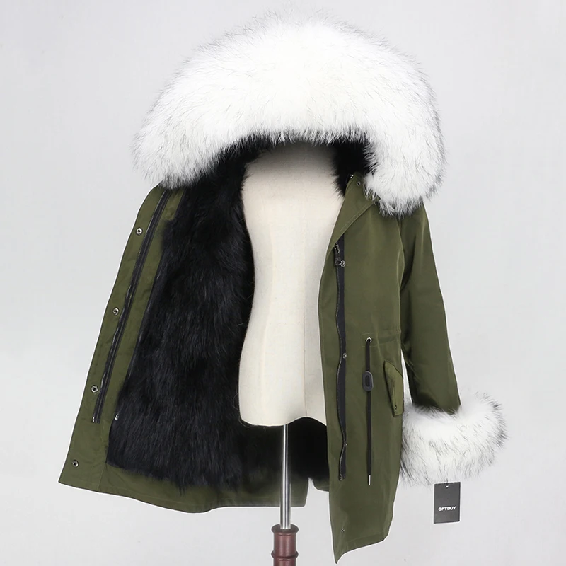 OFTBUY пальто с натуральным мехом енота, капюшон с манжетами, подкладка из лисьего меха, зимняя куртка, Женская длинная парка, водонепроницаемая верхняя одежда, новинка