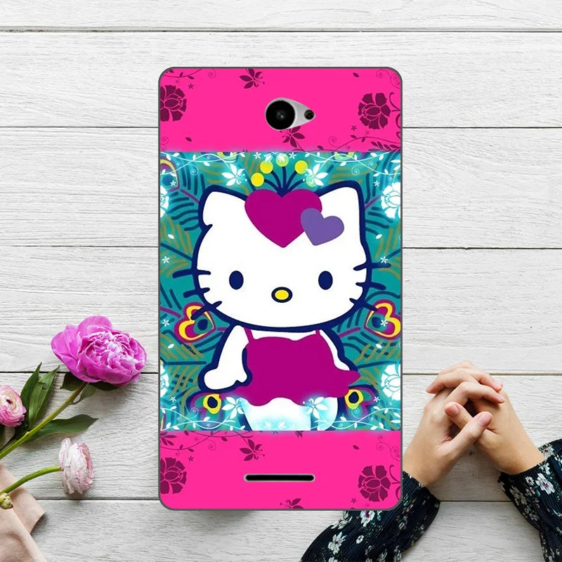 Цветной чехол с изображением Льва кота для Sony Xperia E4 E2104 E2105 E2114 E2115 E2124 задняя крышка