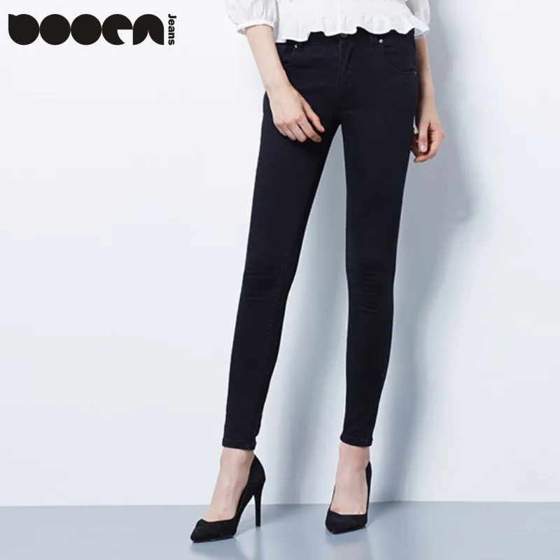 Черный Тощий Сексуальная Мама Натяжные Джинсы Женщин Хлопка Старинные Качество
