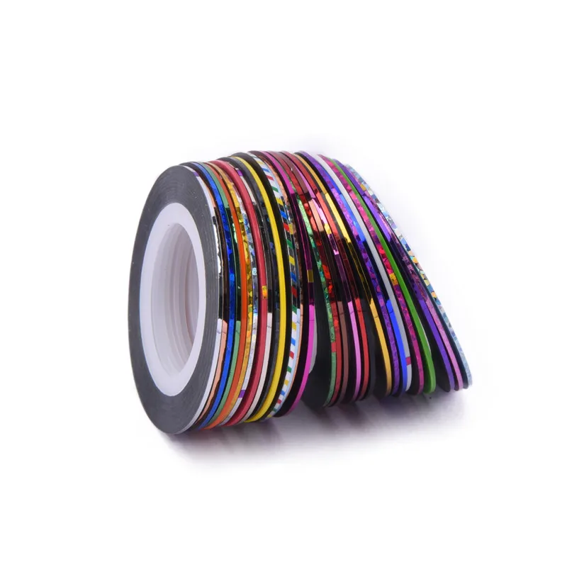 ROSALIND Nail Art Striping Tape 30pcs/lot Rolls Mixed Colors Gel Line Tips Decoration Beauty Accessories | Красота и здоровье