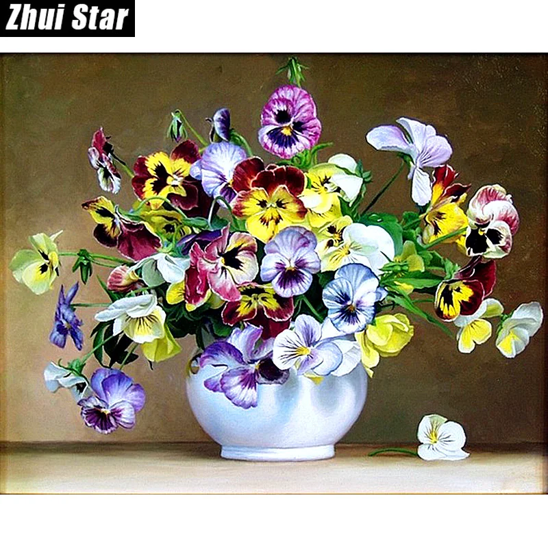 

Zhui Star Full Square Diamond 5D DIY Diamond Painting "butterfly Flowers" 3D Embroidery Cross Stitch Mosaic Painting Decor BK