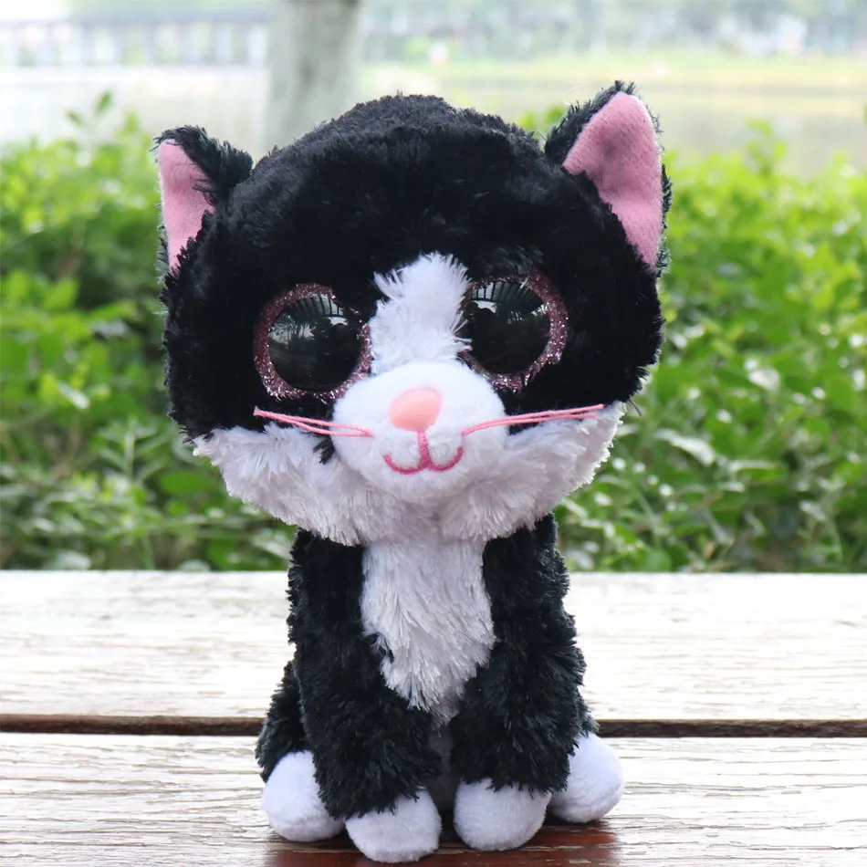Ty Beanie Boos серый Кот плюшевая кукла девочка подарок на день рождения Единорог Сова собака лиса 15 см большие глаза Плюшевые животные и плюшевая кукла