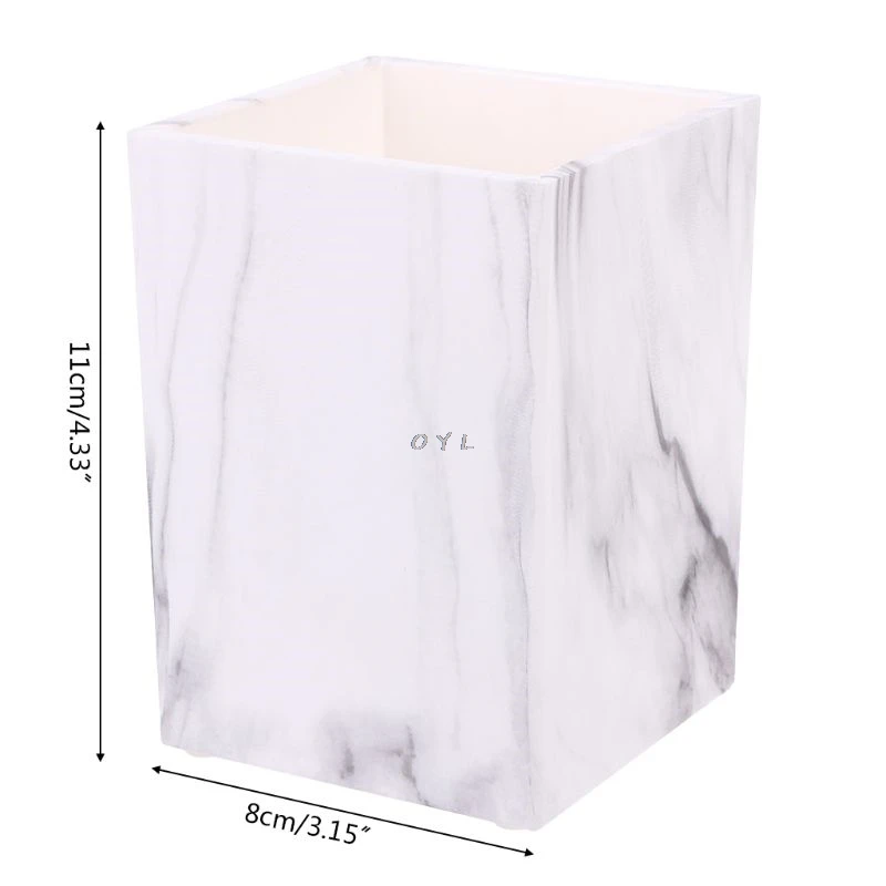 

Marble Desk Pen Pencil Holder Case Box Makeup Brush Office Organizer Stationery