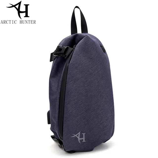 ARCTIC HUNTER 00045, корейские сумки через плечо для мужчин, зарядка через usb, водонепроницаемая сумка-слинг, Оксфорд, мужская сумка-мессенджер, Рождественская - Цвет: blue