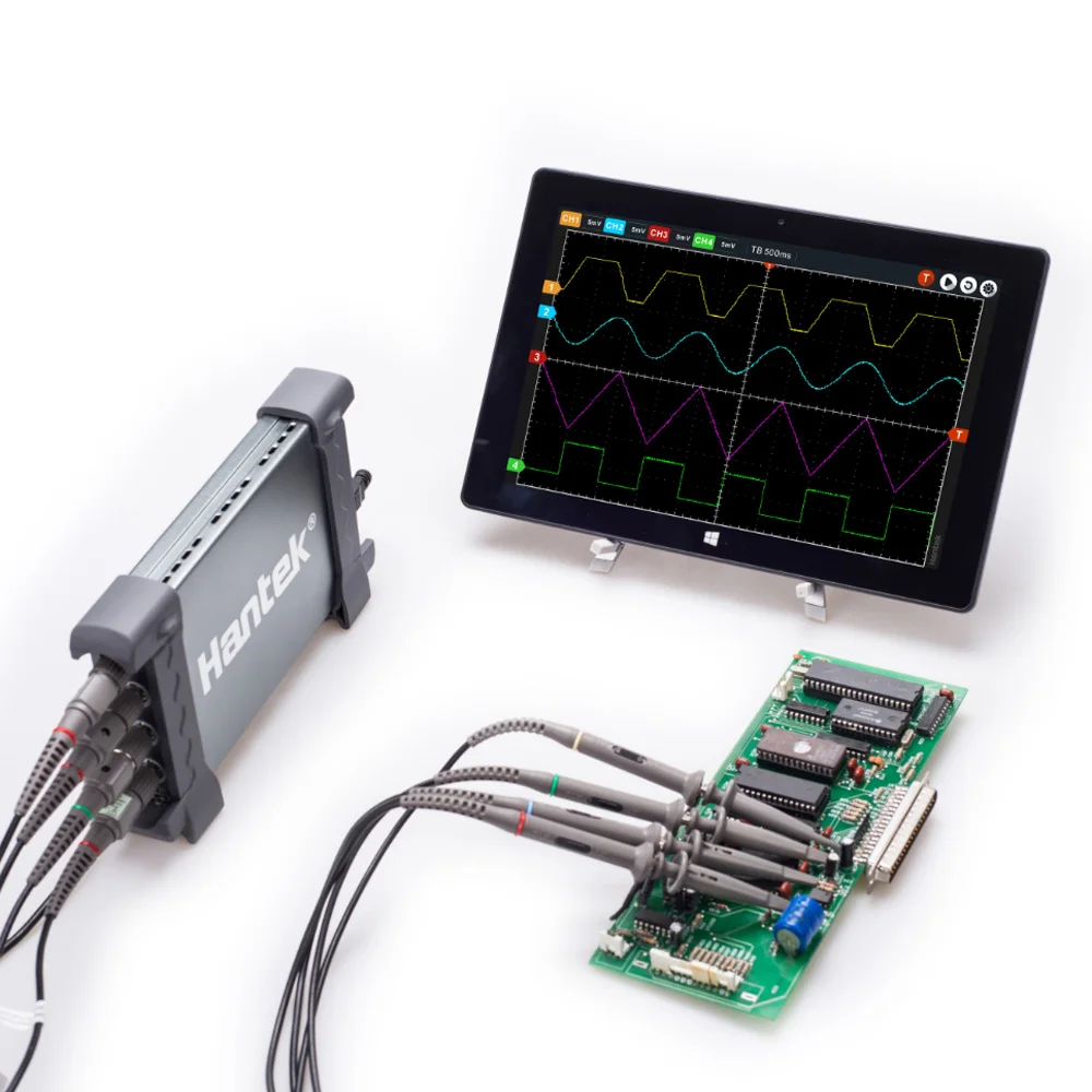 Hantek 6074BC Портативный USB осциллограф 4 канала 70 МГц 1GMSa/s цифровой осциллограф|portable