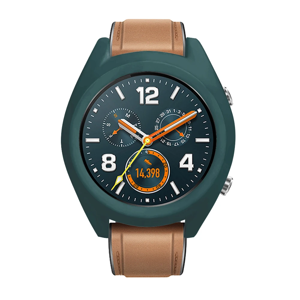 Чехол для часов HUAWEI Watch GT/GT Active, Цветной силиконовый чехол, Мягкий бампер из ТПУ, защитный чехол, закаленное стекло, пленка