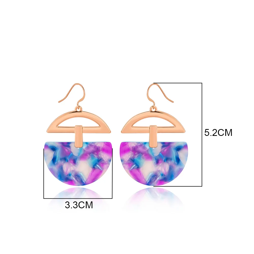 Симпатичные Красочные акриловые висячие серьги Венский стиль геометрические в