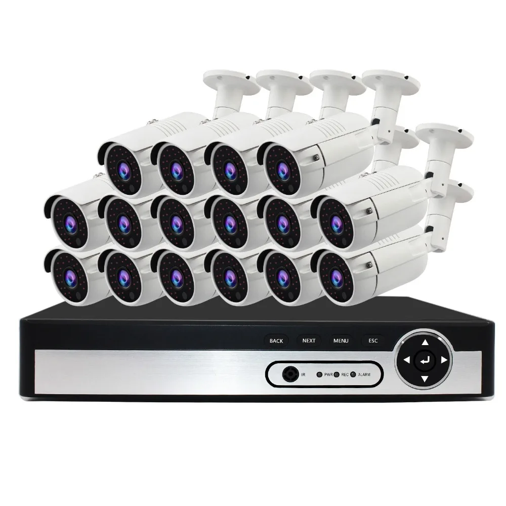 H.265 + 16CH NVR CCTV Kit 5.0MP камера ночного видения POE полная наружная Водонепроницаемая