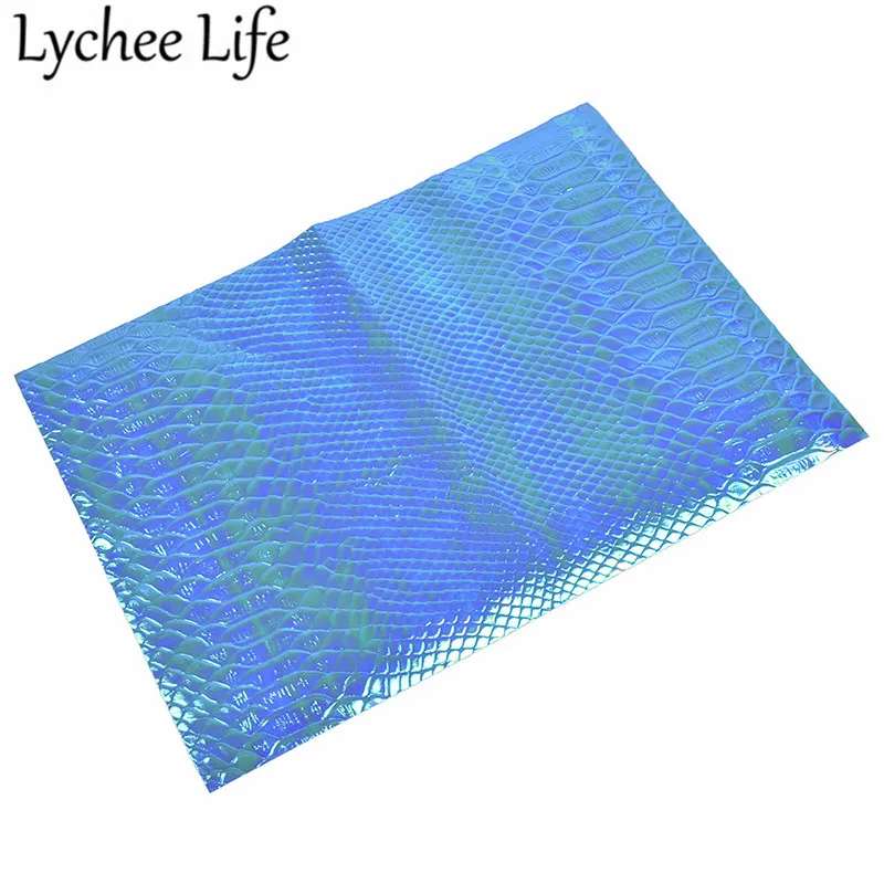 Lychee Life цветная крокодиловая кожа ткань Переливающаяся искусственная кожа 29x21 см Ткань DIY Ручная работа швейная ткань аксессуары поставки