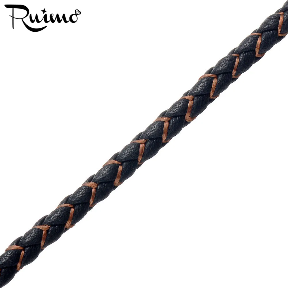 RUIMO круглый 4 мм Плетеный кожаный шнур нить плетеный веревка для DIY браслет