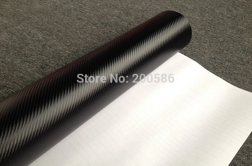 Высококачественная супер черная 4D виниловая пленка из углеродного волокна с
