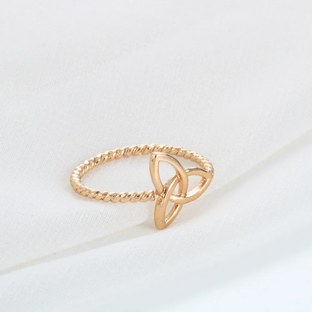 Kinitial 1Pc Knot Ring Trinity Eco Friendly Women Wedding Finger Statement Round Jewelry Geometric Flower Rings | Украшения и