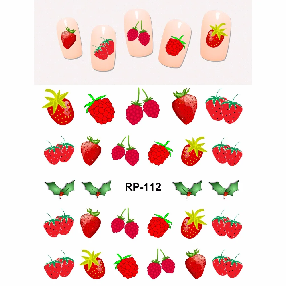 Дизайн ногтей Красота наклейка на ногти водная слайдер мультфильм фрукты вишня