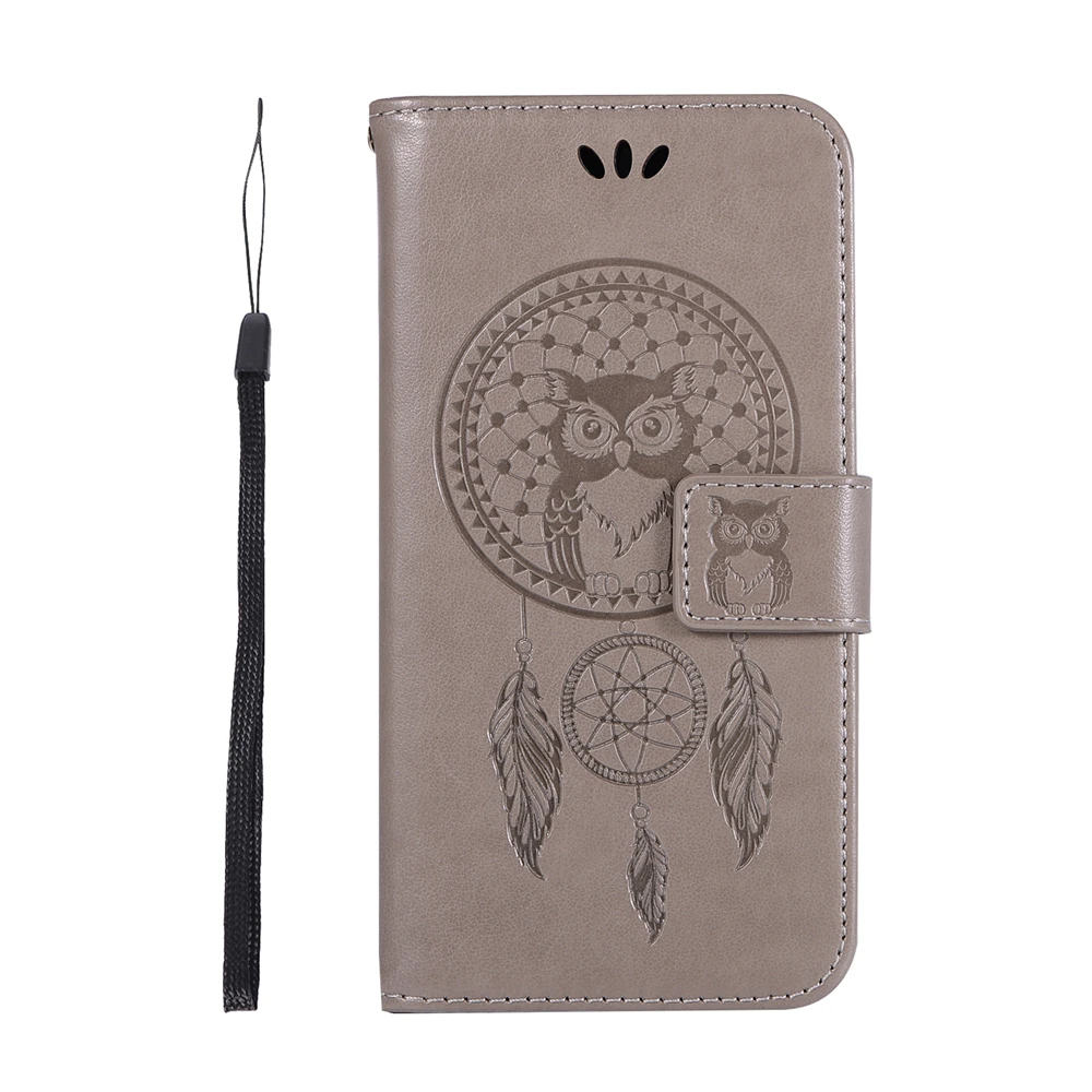Dream Catcher Owl Pattern Book Case Leather For Huawei Y6 Prime 2018 / Flip Wallet Cover Shell Card Money Slots Holder | Мобильные
