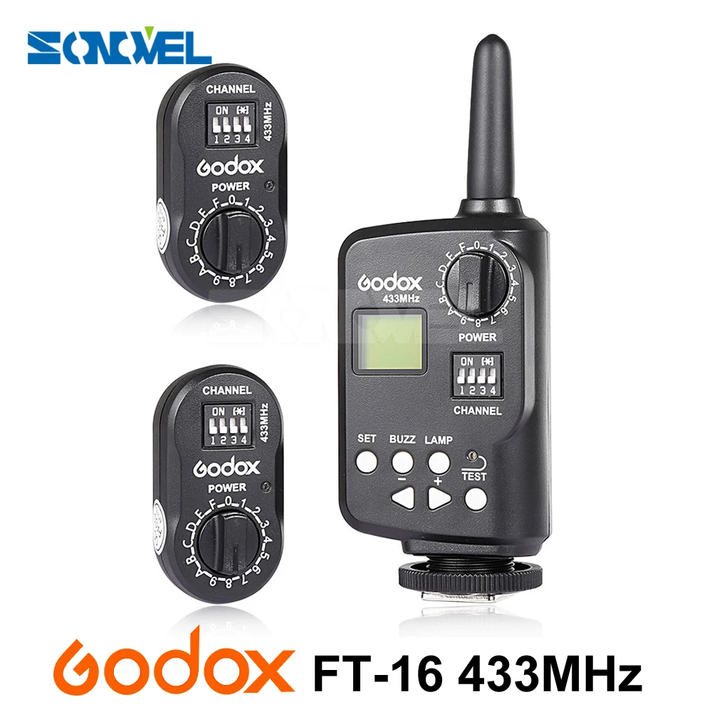 Godox FT 16 беспроводной контроллер питания дистанционный триггер вспышки + 2x FTR