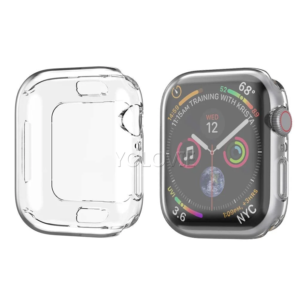 Силиконовые полная защитная крышка для экрана Apple Watch серии 4 44 мм 40 ультра тонкий
