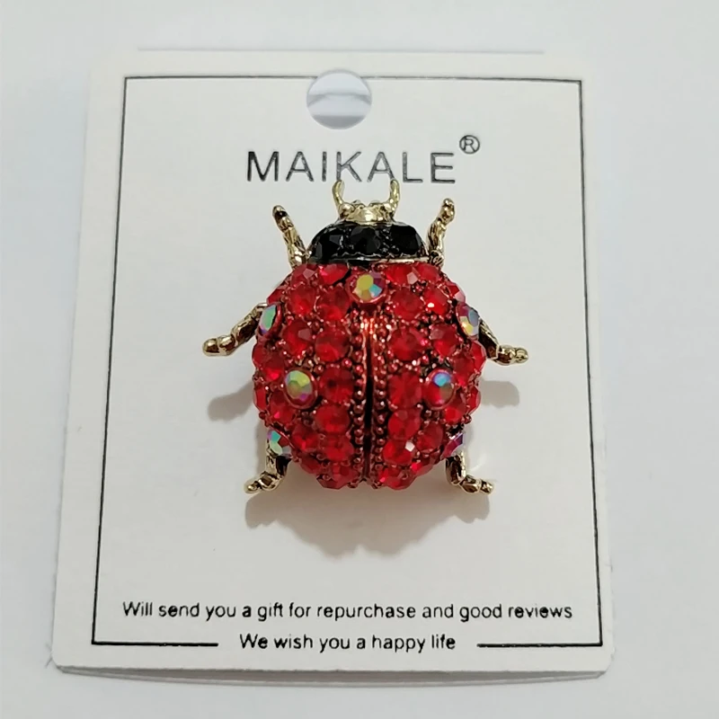 MAIKALE Кристалл насекомое Божья коровка брошь булавки броши с насекомыми для женщин детская одежда шаль-рубашка сумка Аксессуары Шарм Брошь подарки