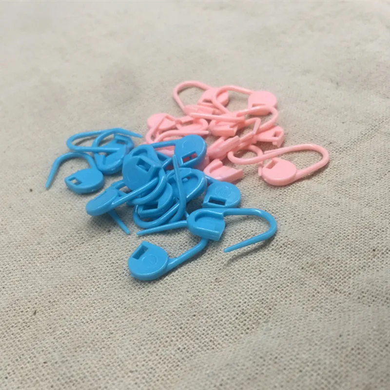 100 шт красочные пластиковые иглы вязание кроше Блокировка Стежка Держатели