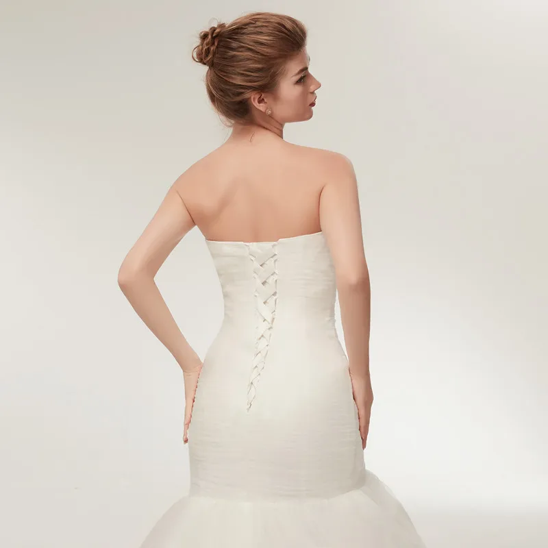 

In Stock Long Mermaid Wedding Dresses for Women Wedding Gown Sweetheart Lace Up Fishtail Robe de soiree Vestido de noche 28635