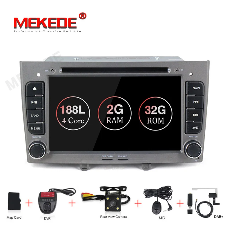 add camera DVR DAB MEKEDE 2+ 32g Android 9,1 автомобильный dvd-плеер gps навигация Мультимедиа для peugeot 308 408 Радио 2009- стерео головное устройство автомобиля - Цвет: add camera DVR DAB