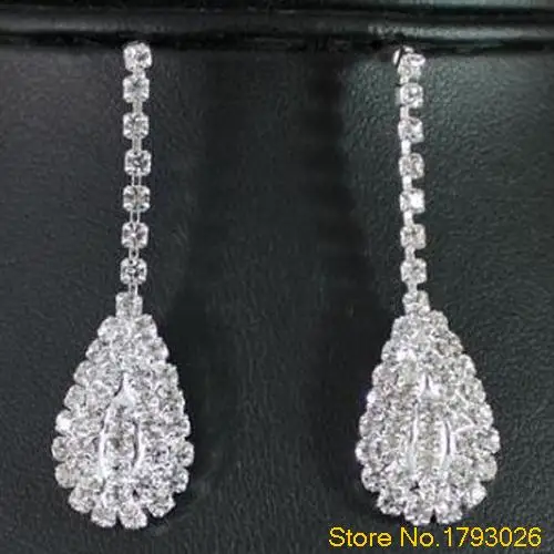 Свадебные's Jewelry Ясно австрийский Кристалл Rhinestone капли воды Цепочки и ожерелья