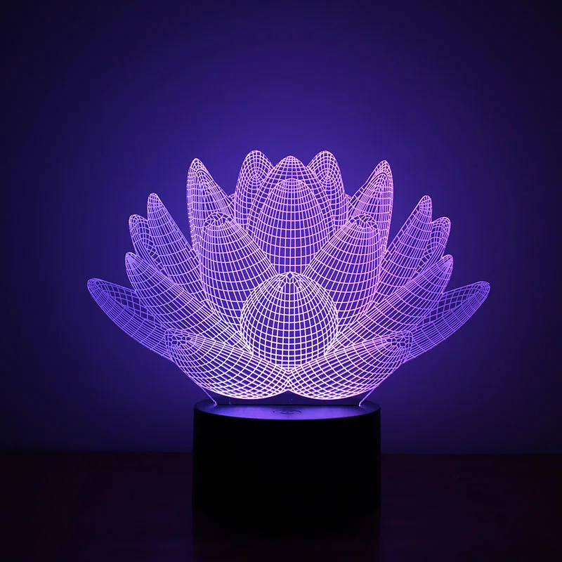 USB LED ночник для суккулентов прикроватный светильник 3D настольная лампа