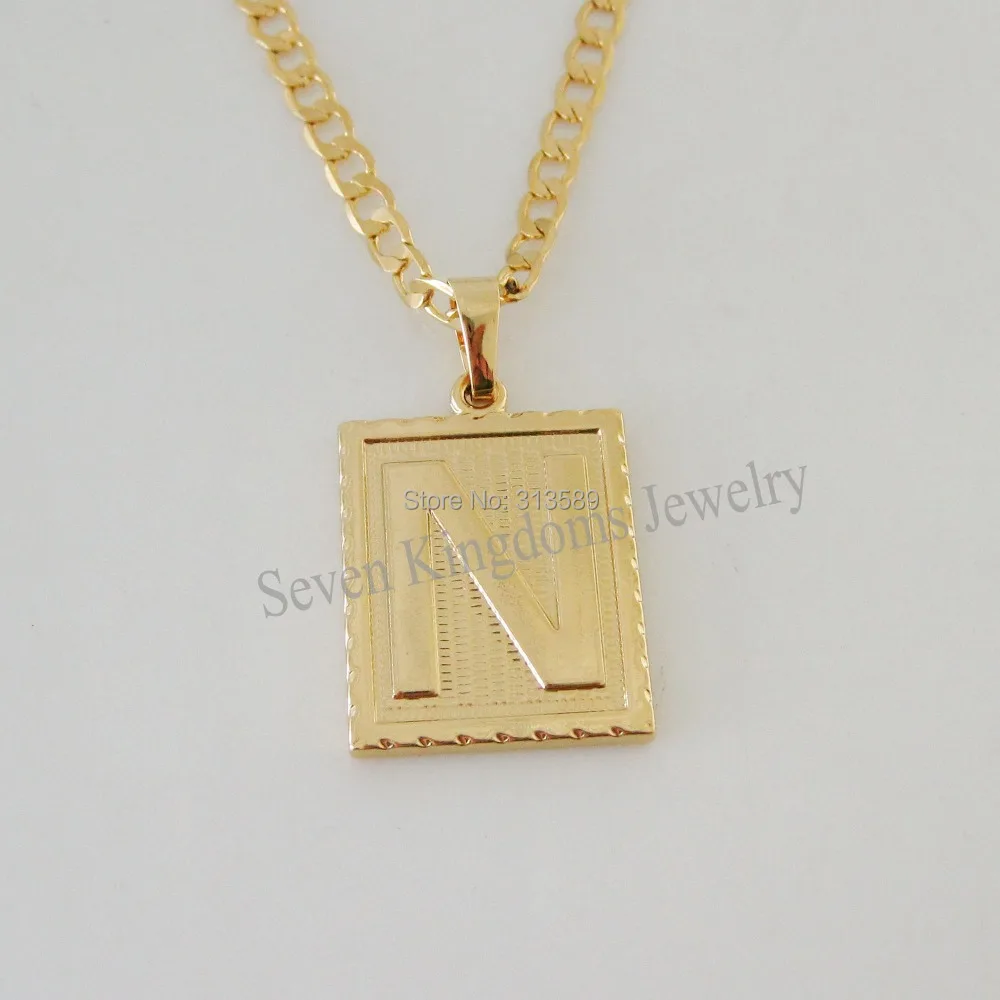 Минимальный заказ 10 $/ желтое золото латунное ожерелье с 24 &quotкулоном и