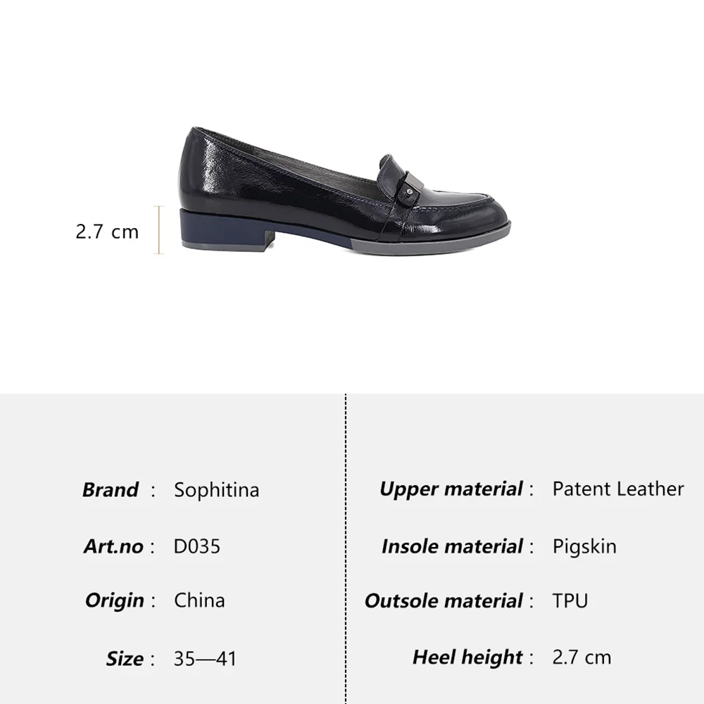 SOPHITINA/Брендовые повседневные туфли из лакированной кожи внутри подкладки свиной