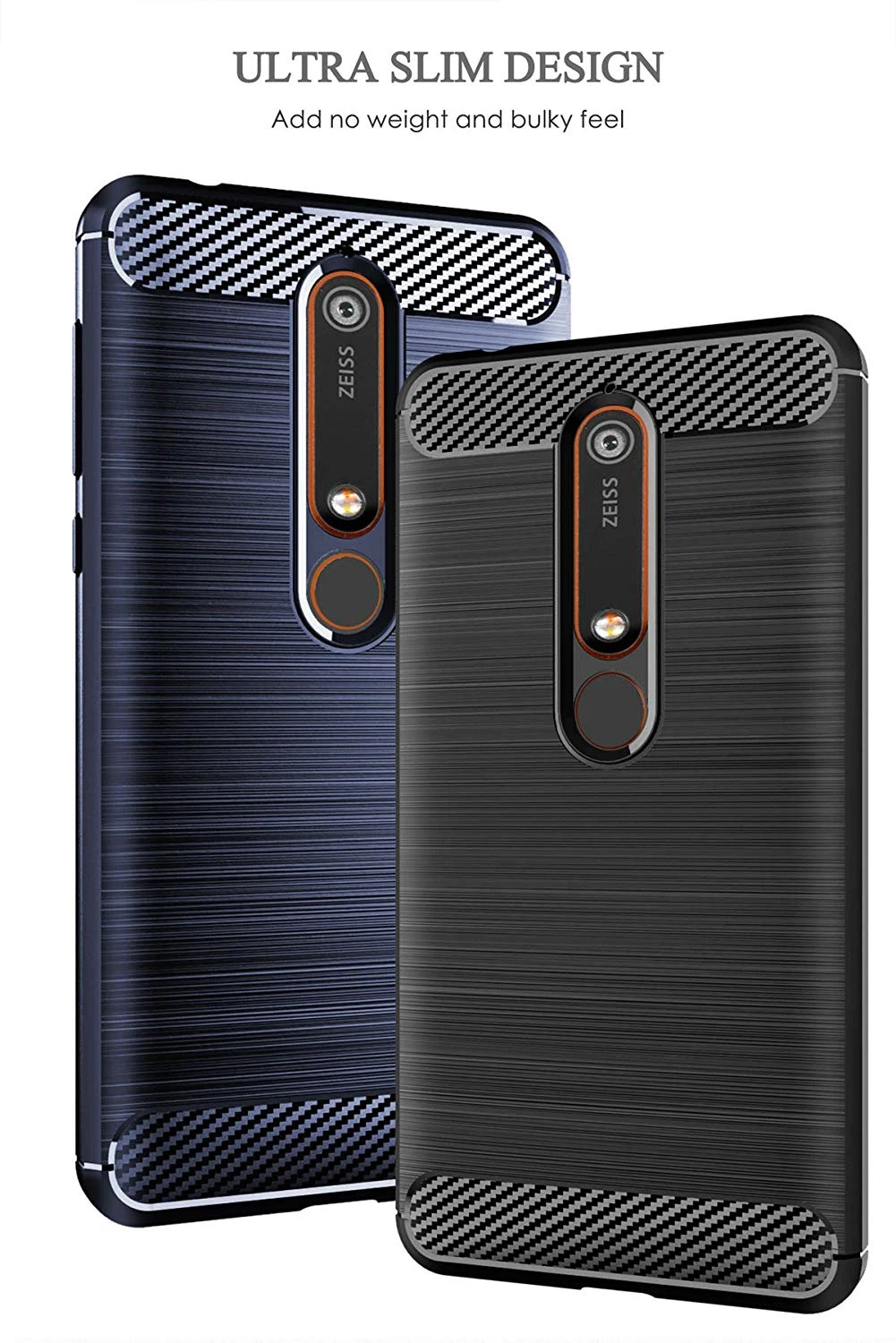 Для Nokia 4 2 5 1 3 6 7 Plus 8 9 2018 углеродное волокно текстура гибкий ТПУ силиконовый тонкий