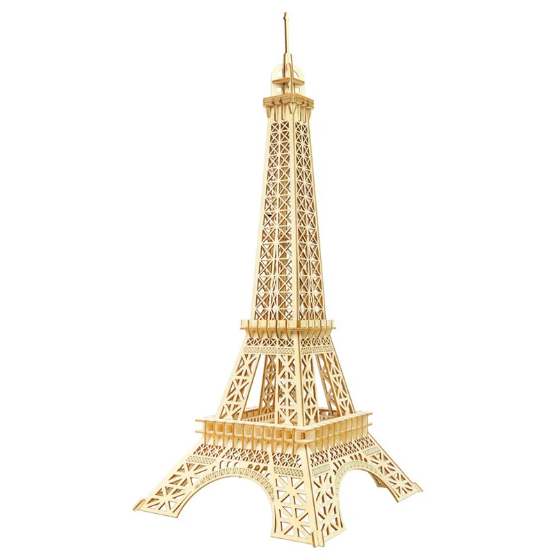 

Creative 3D Wooden Puzzle Eiffel Tower DIY Model Building Kits Jigsaw Model Gifts for Kids and Adults with 94Pcs
