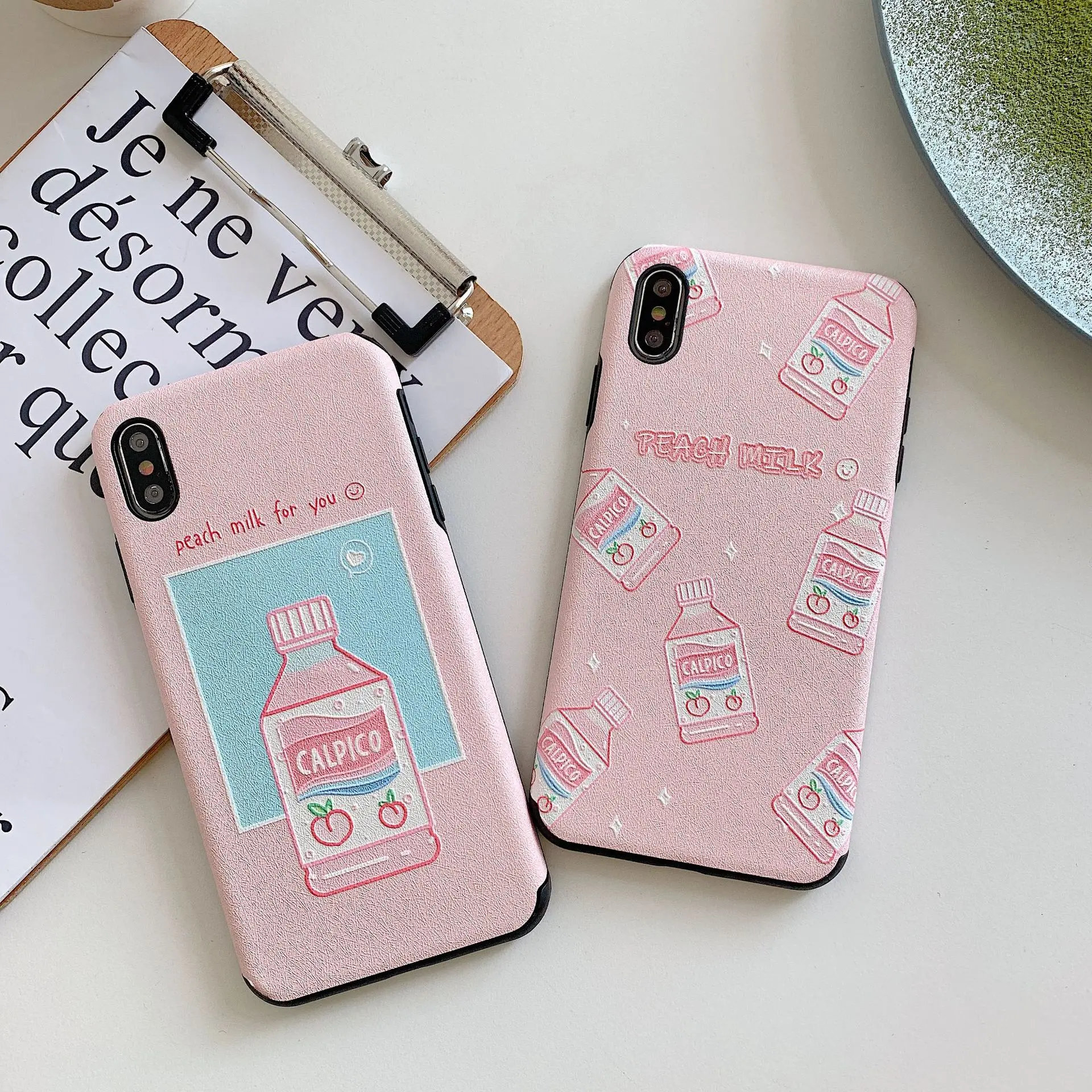 Чехол для телефона с рисунком розового персикового напитка для Apple iPhone XS MAX XR, милая Матовая Мягкая задняя крышка из ТПУ для iPhone 8, 7, 6 S, 6 Plus, чехол