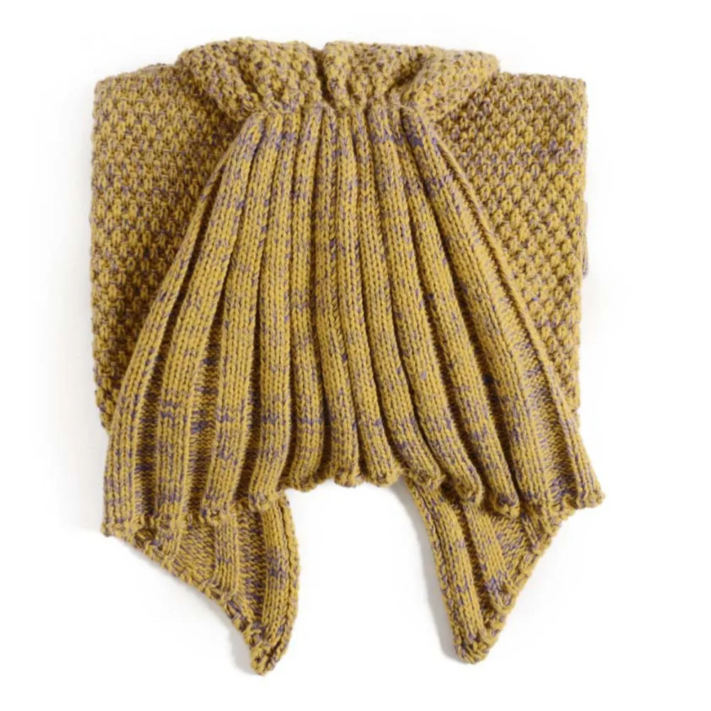 Весенние постельные принадлежности диван одеяло русалки шерсть вязание стиль